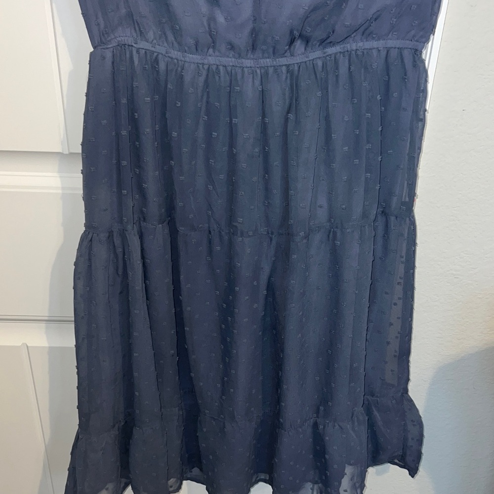 Mikarose Blue Midi Dress with Ruffle Sleeves Baby Shower/Wedding Shower Dress! - Picture 6 of 8